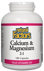 Calcium and Magnesium 2:1 180 capsules - Lighten Up Shop