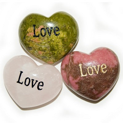 Love Engraved Stone Heart - Lighten Up Shop