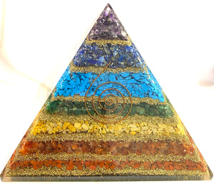 Chakra Orgone Generator Pyramid XL - Lighten Up Shop