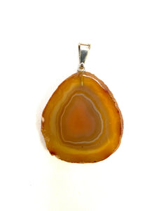 Agate Slice Pendant - Brown - Lighten Up Shop