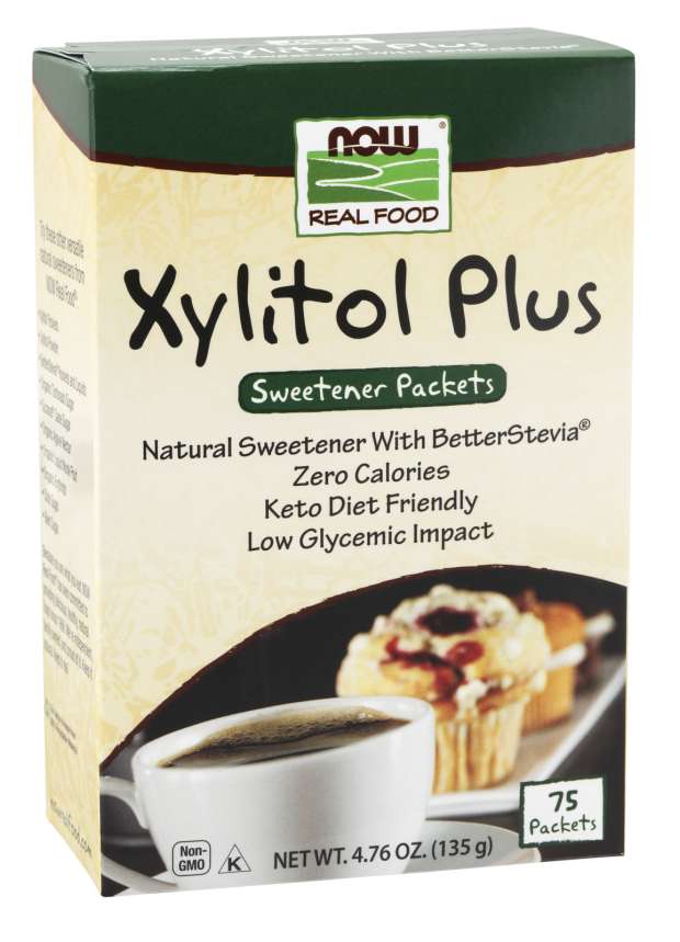 NOW Xylitol Plus Sweetener 75 Packets - Lighten Up Shop