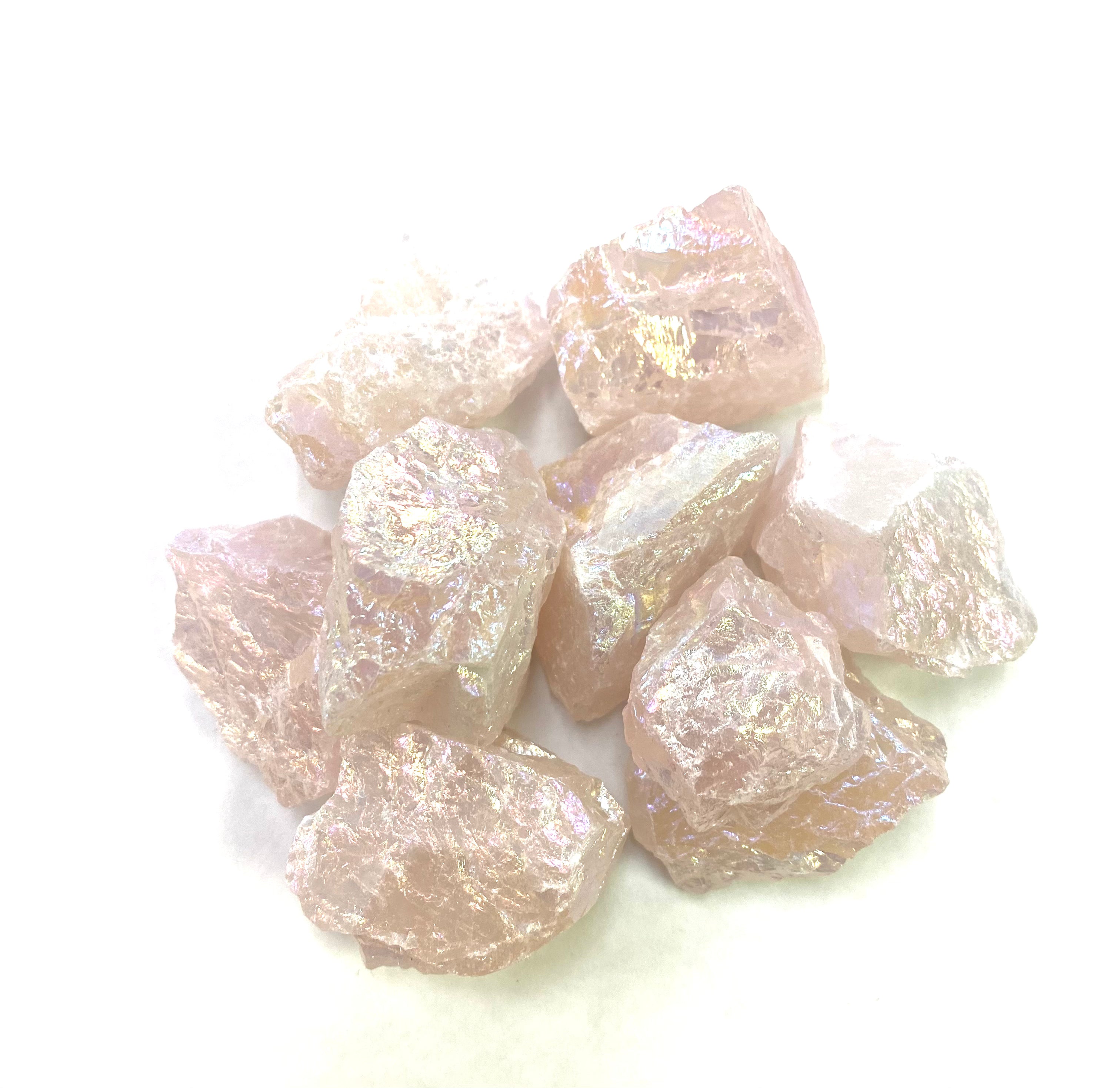 Rose Quartz Aura Loose Raw - Lighten Up Shop