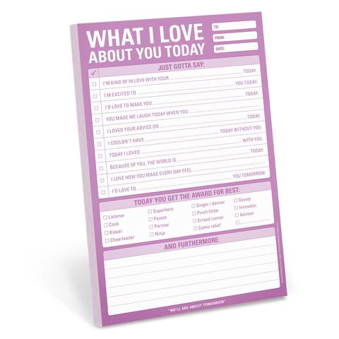 What I Love About You Today Pad - Lighten Up Shop