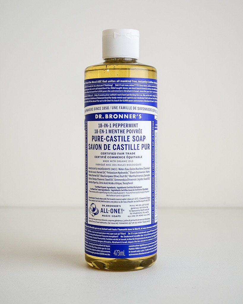 Dr. Bronner’s 18-In-1 Pure Castile Soap - Peppermint 473ml - Lighten Up Shop