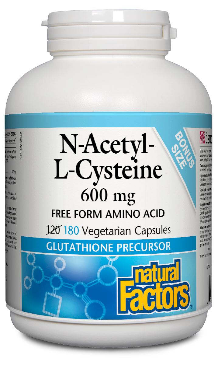N-Acetyl-L-Cysteine 600mg 180 capsules - Lighten Up Shop