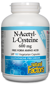 N-Acetyl-L-Cysteine 600mg 180 capsules - Lighten Up Shop