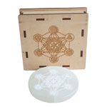 Selenite Sacred Geometry Engraved Charging Plate - Lighten Up Shop
